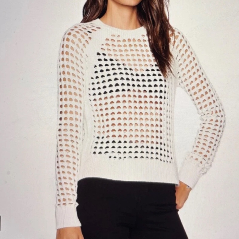 Bailey 44 White Open-Knit Sweater